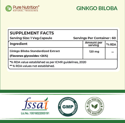 Pure Nutrition Ginkgo Biloba 120mg