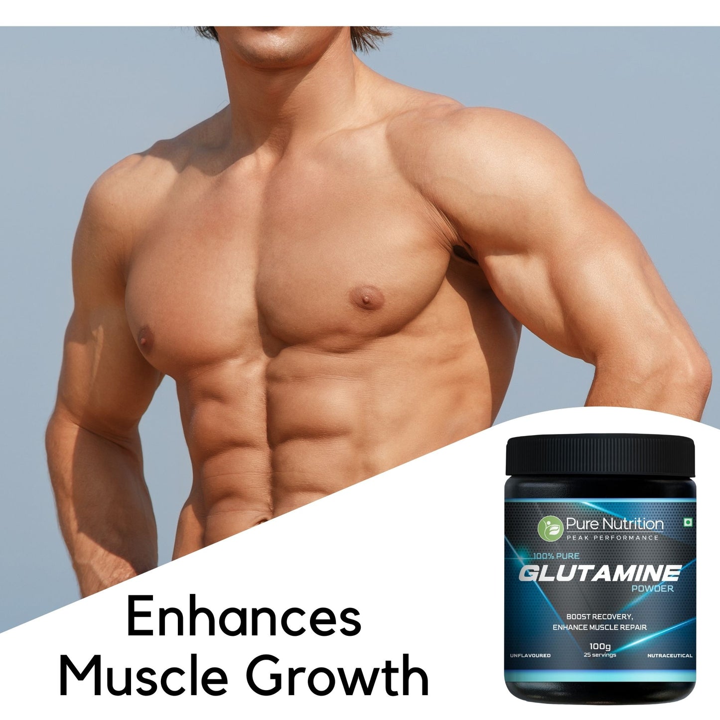 Glutamine Powder 100g | Supports Muscle Recovery & Fitness Goals | Unflavoured Amino Acid Supplement