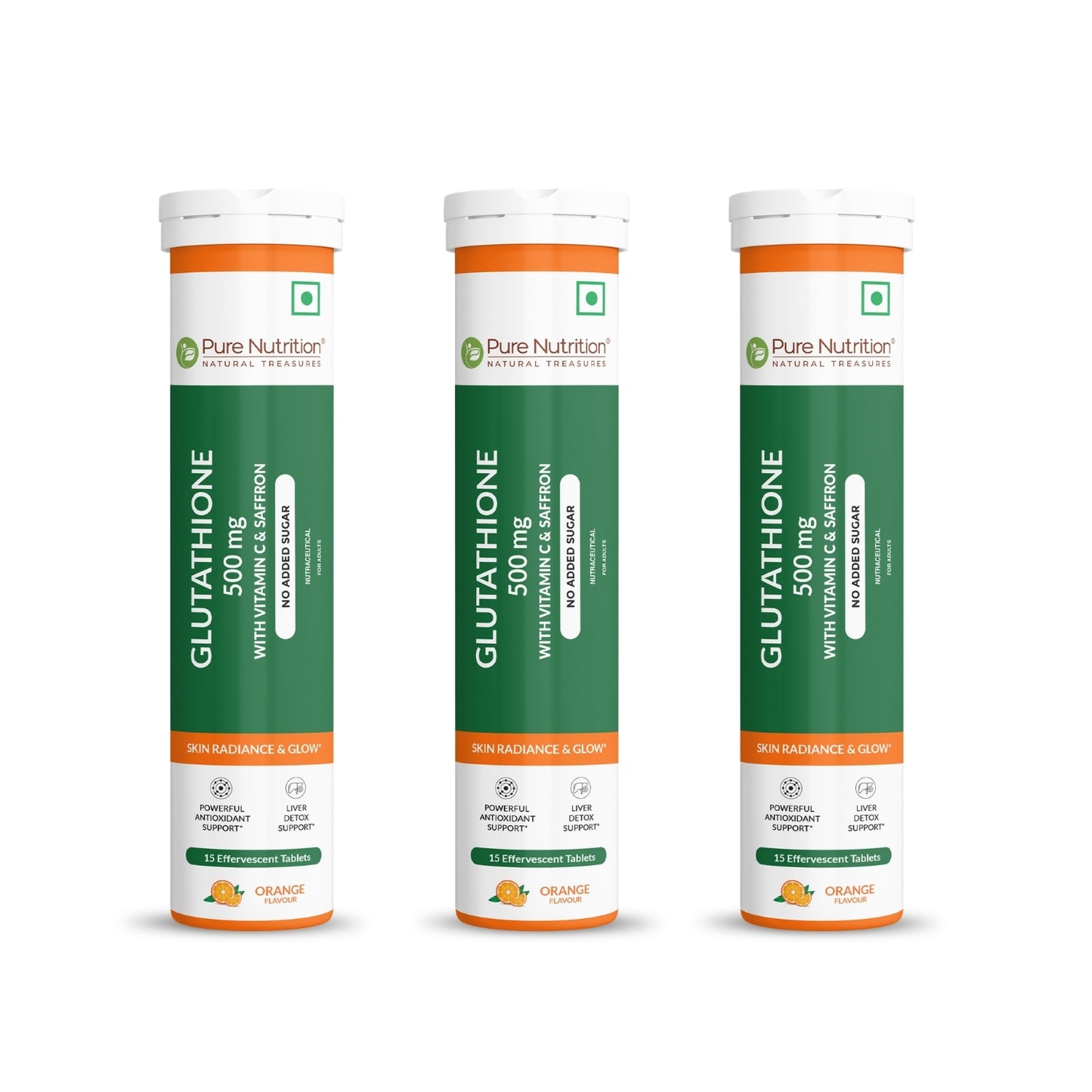 Glutathione 500mg with Vitamin C & Saffron | Effervescent Tablets for Skin Glow