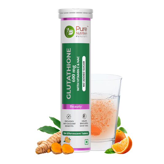 Glutathione 600mg with Vitamin C & Saffron, 15 Effervescent Tablets | Skin Radiance & Glow