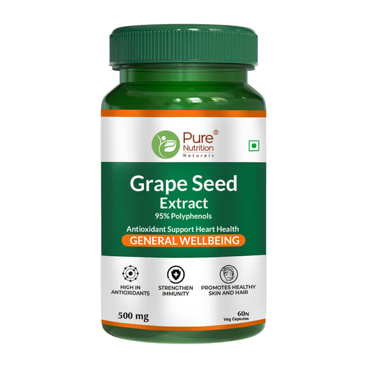 Pure Nutrition Grape Seed Extract - 60 Tablets | High Antioxidants, Immune Support, Skin & Hair Health