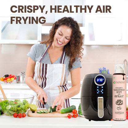 Organic Groundnut Oil Spray 200ml | Cold-Pressed & Pure for Cooking