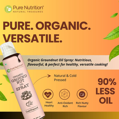 Organic Groundnut Oil Spray 200ml | Cold-Pressed & Pure for Cooking