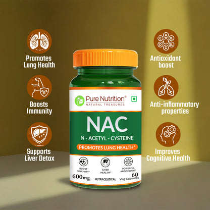 NAC Supplement – N-Acetyl L-Cysteine 600mg | 60 Veg Capsules