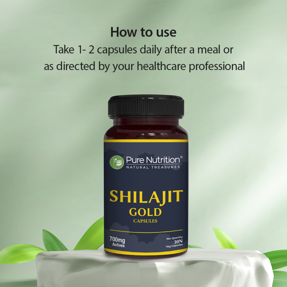 Shilajit Gold with Gokhru, Ashwagandha, Safed Musali, and Shatavari -Capsules | Supports Vitality and Wellness