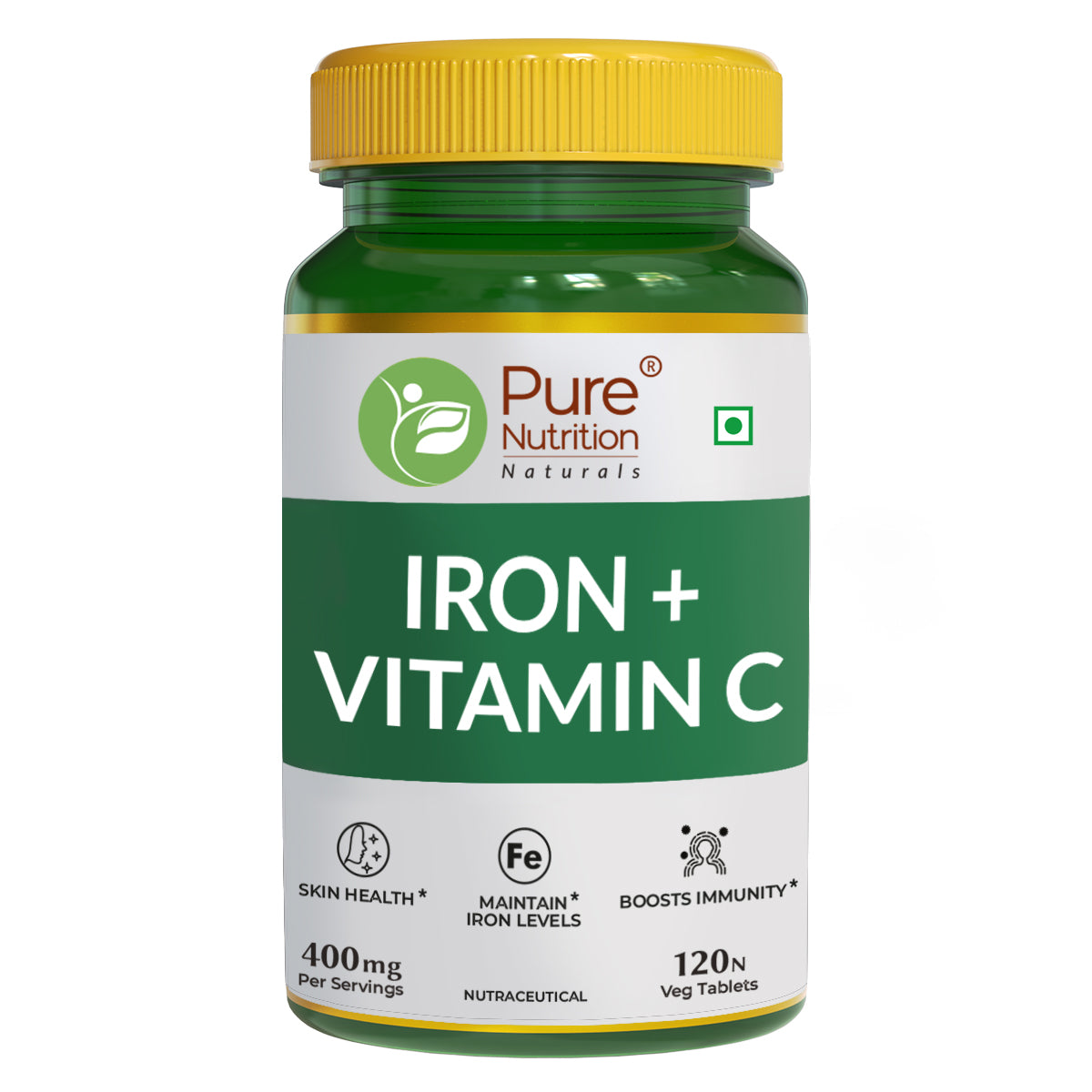 Iron + Vitamin C 120 Tabs Pn 2.0 - Boosts Immunity & Enhances Energy 