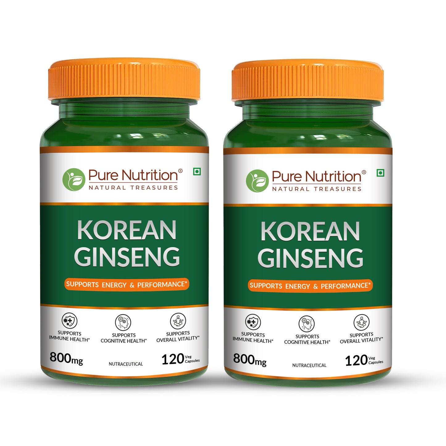 Korean Ginseng (Panax) Capsules 120 Count  Energy, Stamina & Brain Health