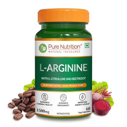 L-Arginine Supplement 1500mg - 60 Capsules