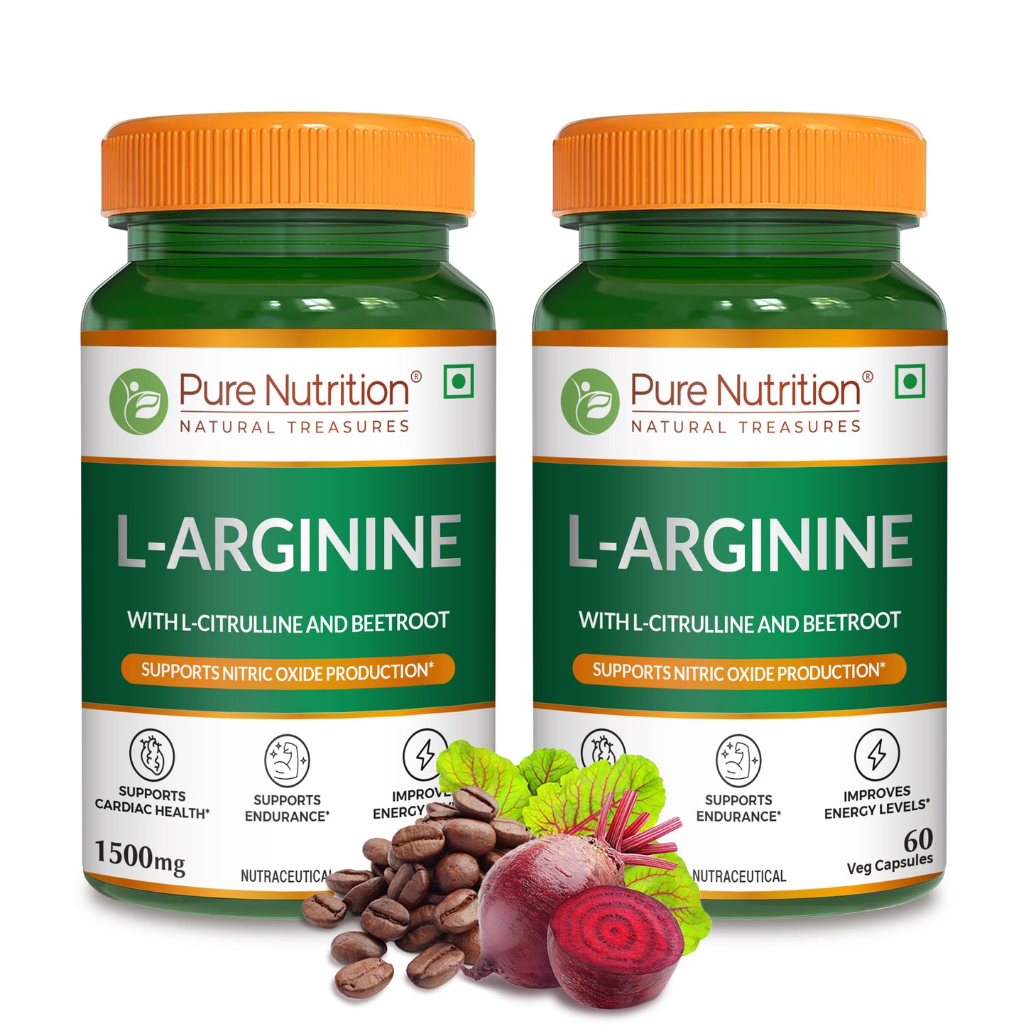 L-Arginine Supplement 1500mg - 60 Capsules