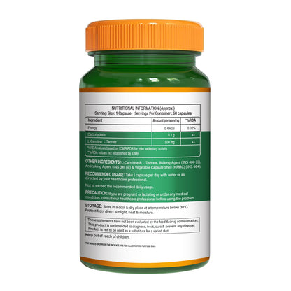 L-Carnitine L-Tartrate 500mg Veg Capsules Pure Nutrition L-Carnitine L-Tartrate 500mg Veg Capsules Pure Nutrition