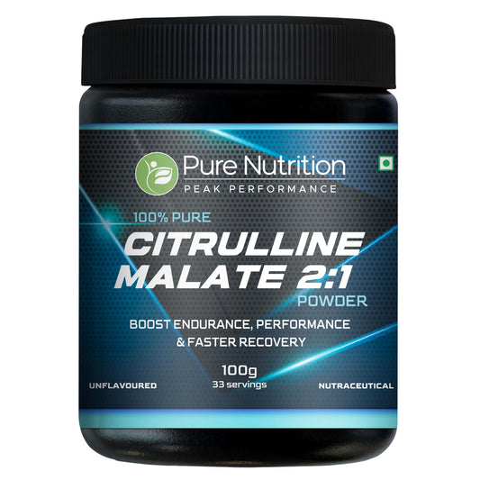 100% ਸ਼ੁੱਧ L Citrulline DL Malate 2:1 ਪਾਊਡਰ (ਅਸਵਾਦ ਰਹਿਤ, 100 ਗ੍ਰਾਮ) ਤੇਜ਼ ਰਿਕਵਰੀ ਅਤੇ ਮਾਸਪੇਸ਼ੀਆਂ ਦੀ ਥਕਾਵਟ ਨੂੰ ਘਟਾਓ