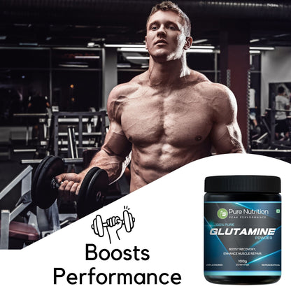 Glutamine Powder 100g | Supports Muscle Recovery & Fitness Goals | Unflavoured Amino Acid Supplement