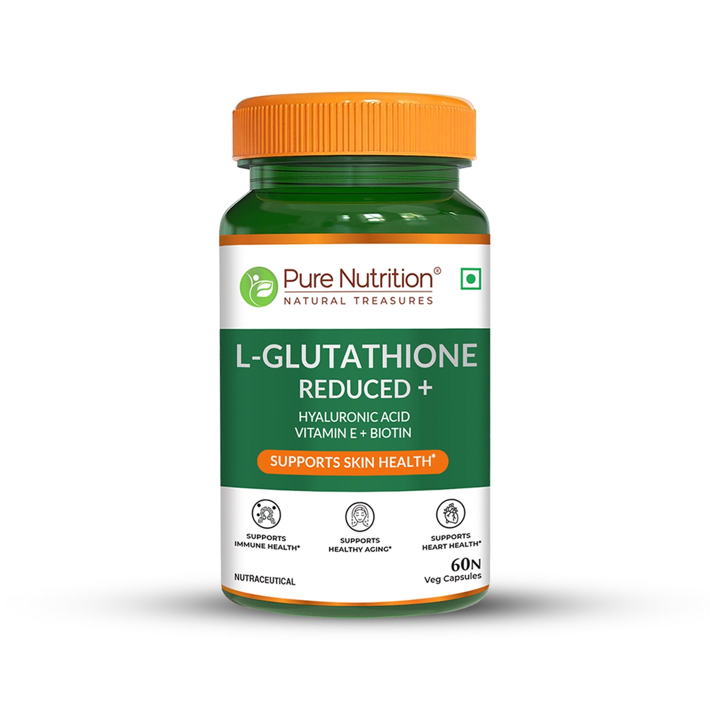 L-Glutathione Reduced+ with Hyaluronic Acid, Vitamin E & Biotin | Antioxidant & Skin Wellness Support