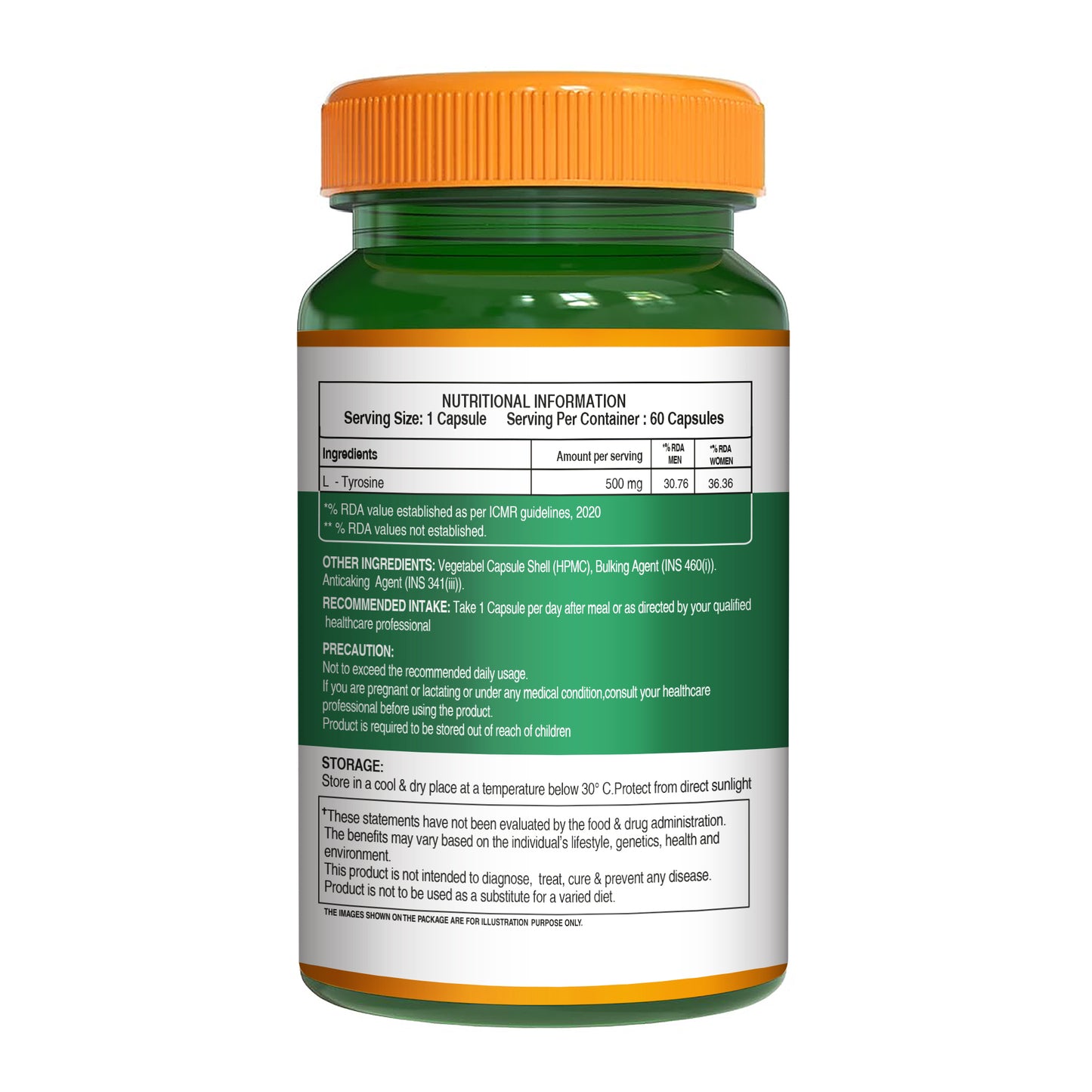 Pure Nutrition L-Tyrosine 500 mg Veg Capsules