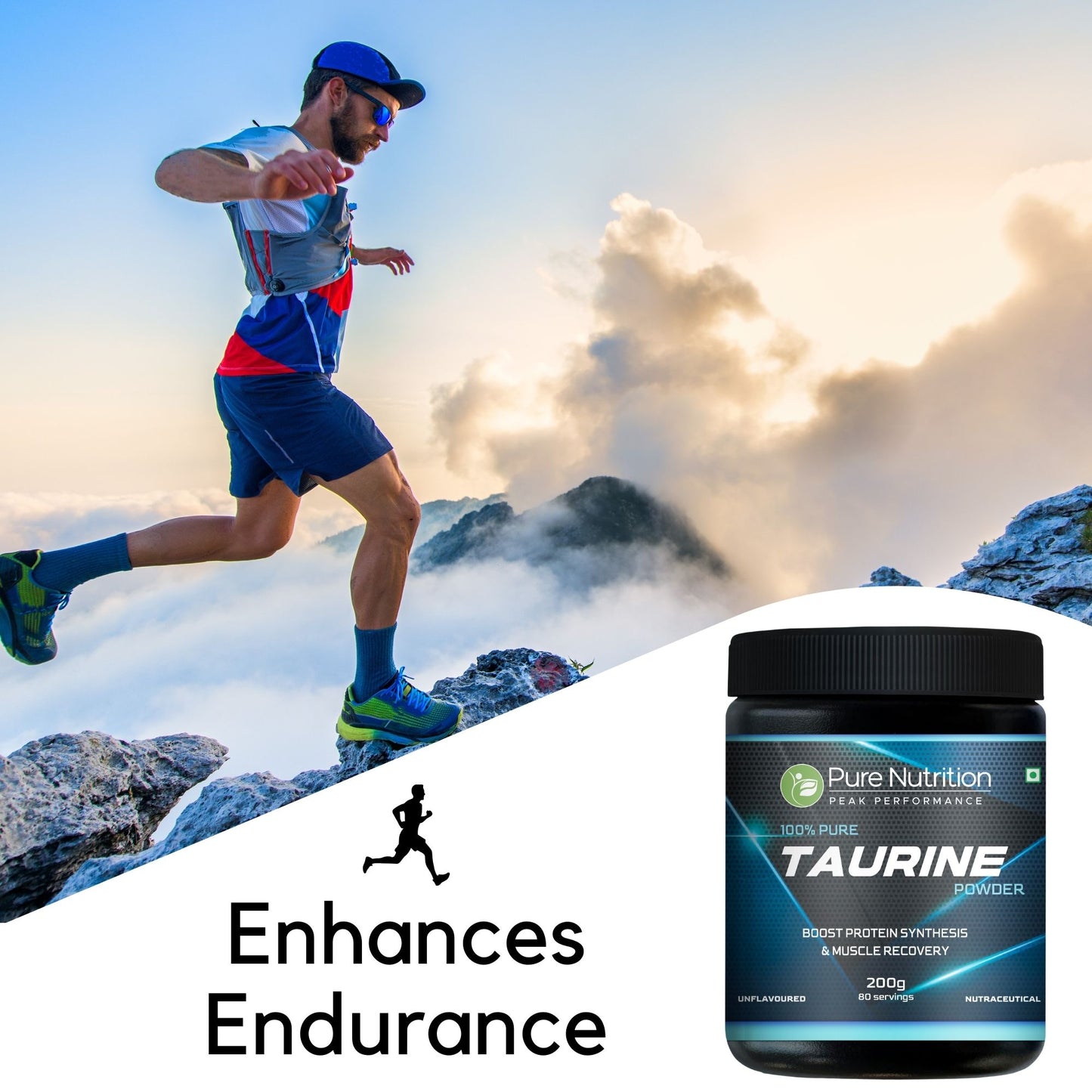 L-Taurine Powder 200g, Amino Acid Supplement | Support Muscle Recovery & Improve Performance