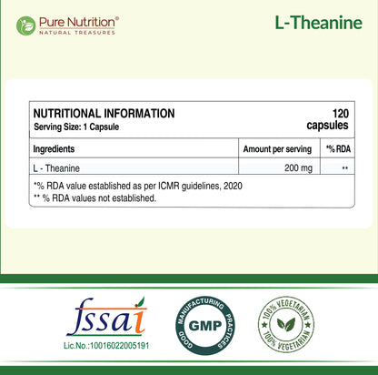 Pure Nutrition L-Theanine Capsules 200mg