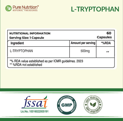 L-Tryptophan 500 mg Veg Capsules