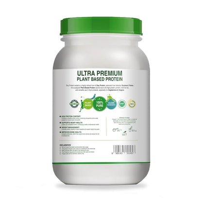 Pure Nutrition Soy Protein Powder, 100% Pure - 1kg | Isolate 90%, Unflavoured - For Muscle Growth, Recovery, and Overall Health.