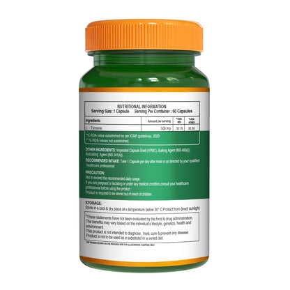 Pure Nutrition L-Tyrosine 500 mg Veg Capsules