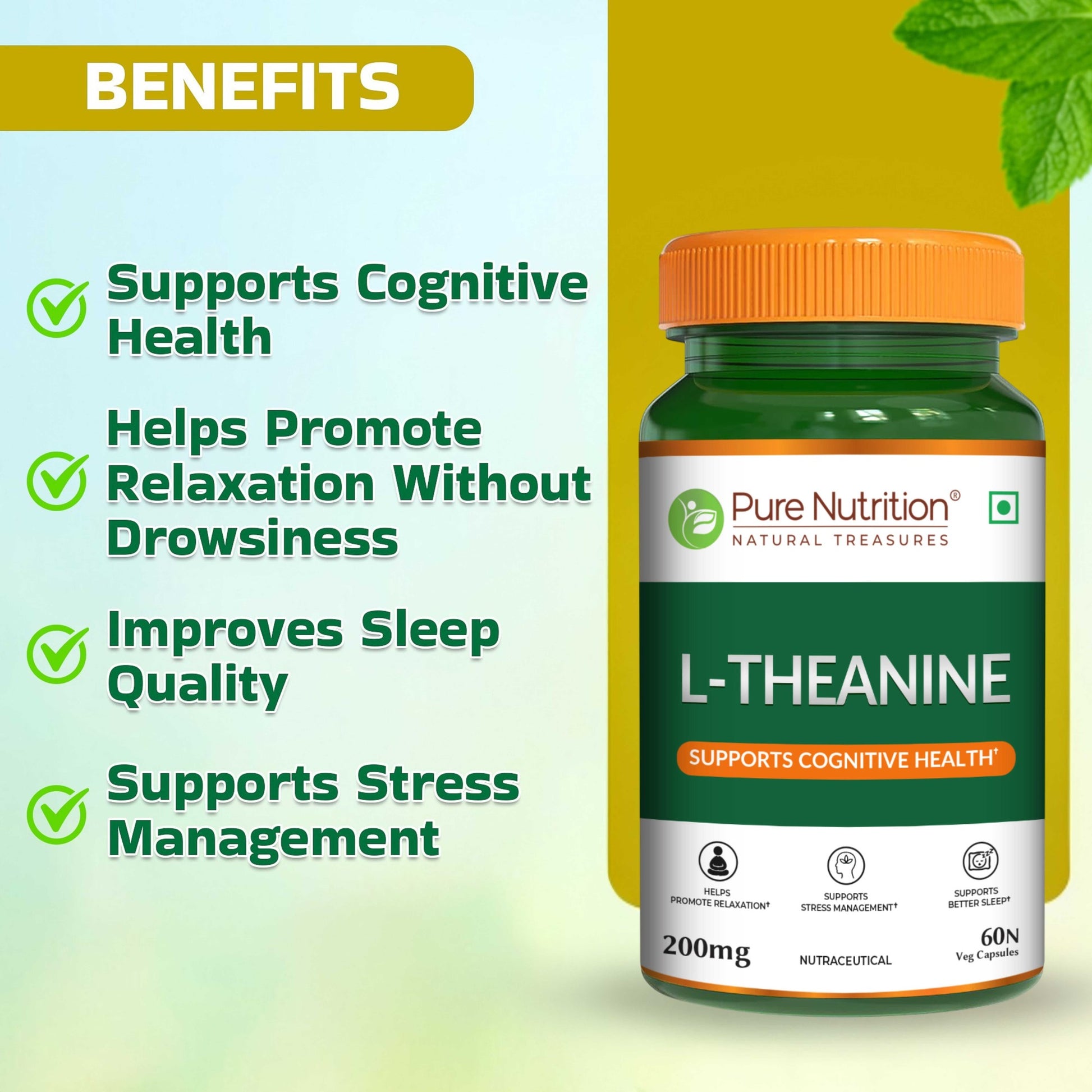 Pure Nutrition L-Theanine Capsules 200mg