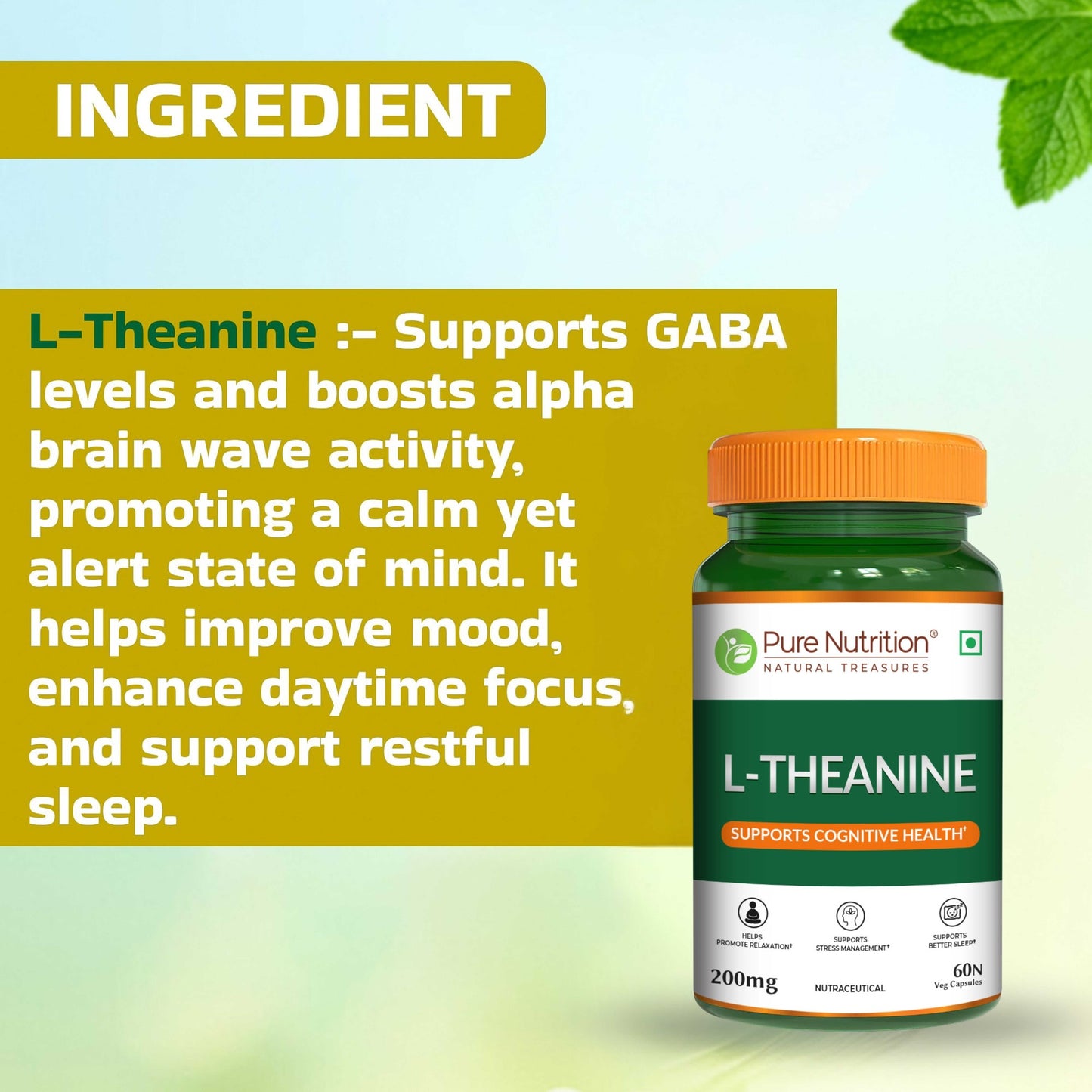 Pure Nutrition L-Theanine Capsules 200mg