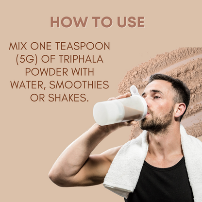 Organic Triphala Powder - 227g | 100% Pure and Natural | Supports Digestion, Detoxification, and Overall Wellness