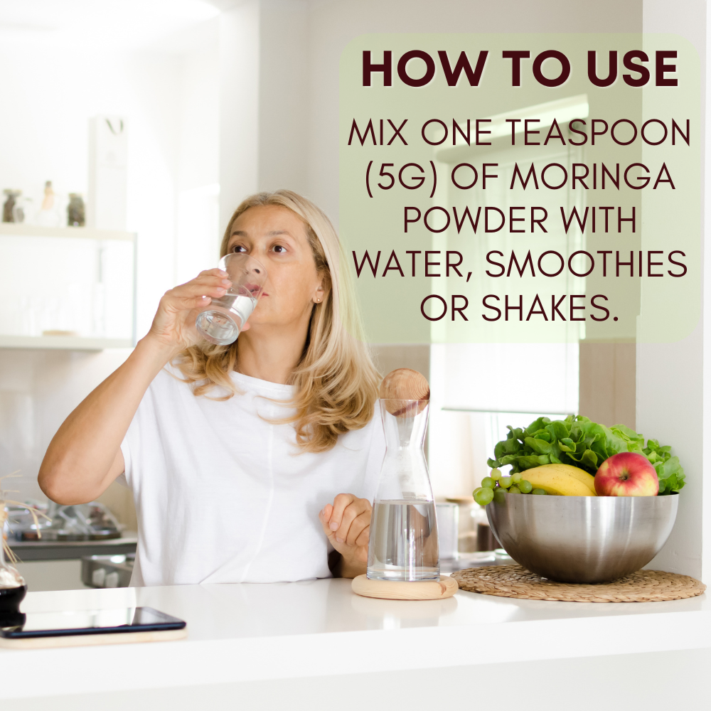 Organic Moringa Powder - 227g | 100% Pure and Natural | Supports Energy, Immunity, and Overall Wellness