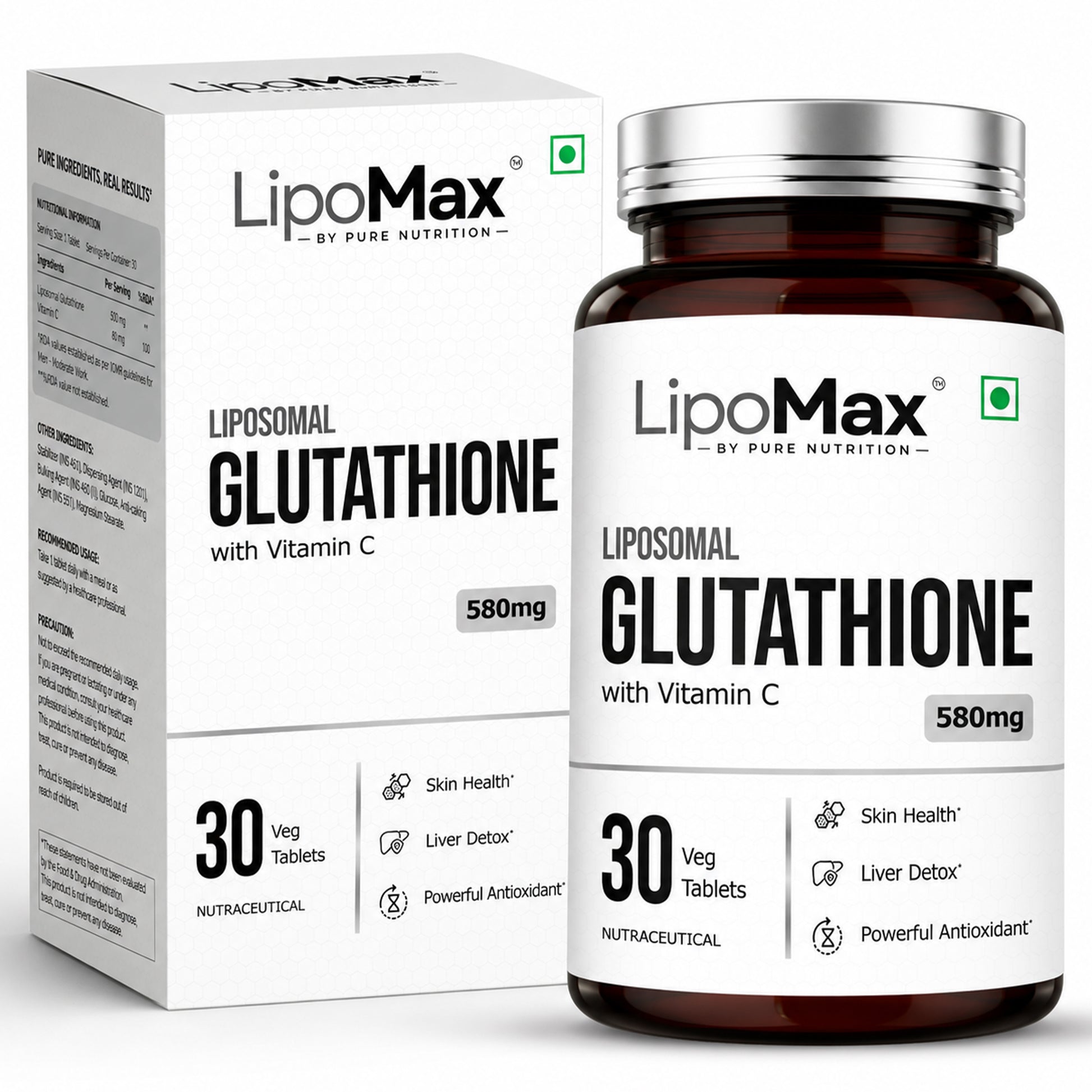 LipoMax Liposomal Glutathione + Vitamin C – Skin & Antioxidant – Pure Nutrition