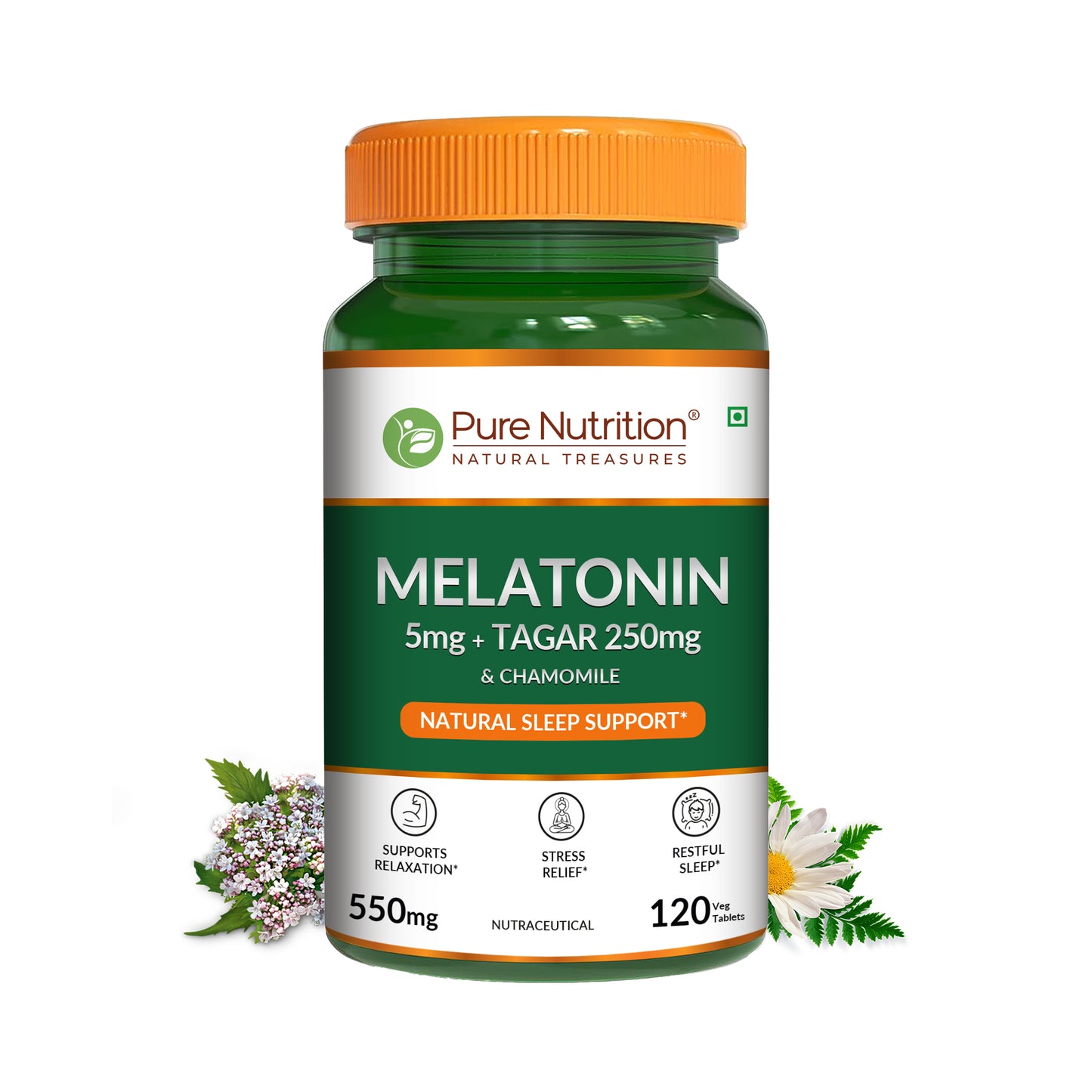 Pure Nutrition Melatonin with Tagar, Chamomile & L-Theanine