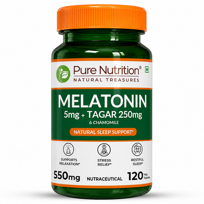 Melatonin with Tagar, Chamomile & L-Theanine 120 Tablets | Natural Sleep