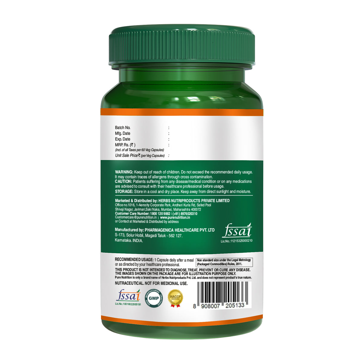 Pure Nutrition Moringa (300mg) 100% Natural for Immunity, Healthy Digestion & Appetite - 60 Veg Tablets