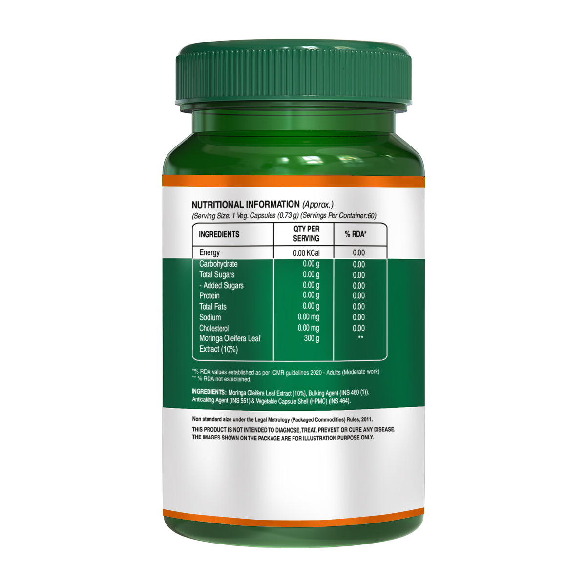 Pure Nutrition Moringa (300mg) 100% Natural for Immunity, Healthy Digestion & Appetite - 60 Veg Tablets