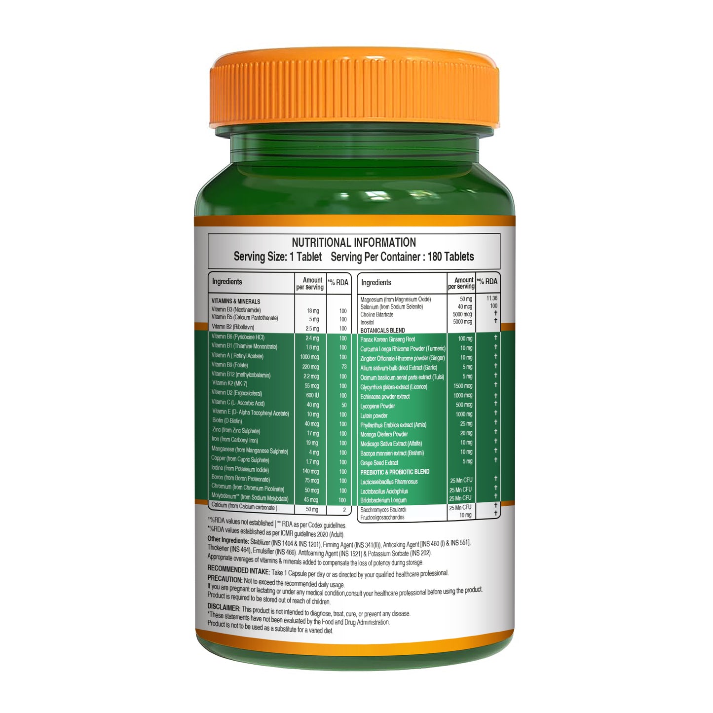 Pure Nutrition Multivitamin with Probiotics & Ginseng – 180 Tablets