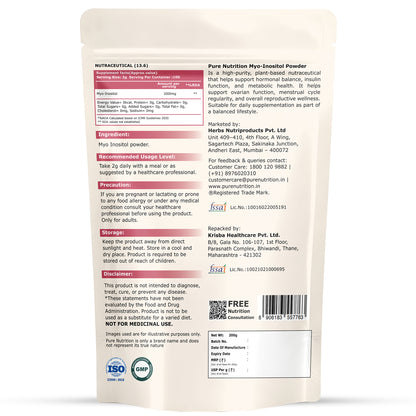 Myo-Inositol Powder 200g | 2000mg Per Serving | Single Ingredient