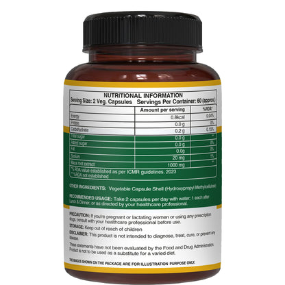 Maca Root Extract 1000mg | Maca Root Capsules for Daily Wellness & Vitality Support