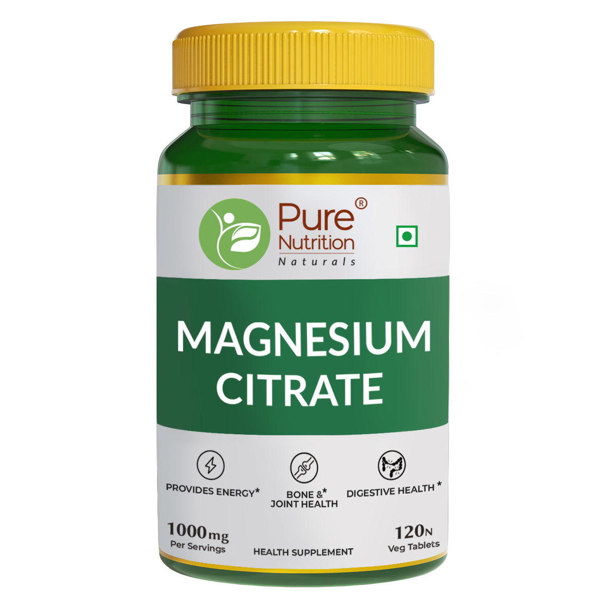 Magnesium Citrate 120 Tabs Pn 2.0 - Supports Digestion & Reduces Muscle Cramps