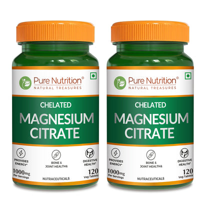 Magnesium Citrate - 120 Tablets | Supports Digestion and Reduces Muscle Cramps