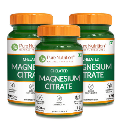 Magnesium Citrate - 120 Tablets | Supports Digestion and Reduces Muscle Cramps