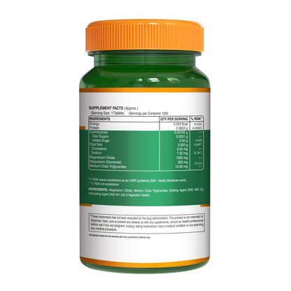 Magnesium Citrate - 120 Tablets | Supports Digestion and Reduces Muscle Cramps