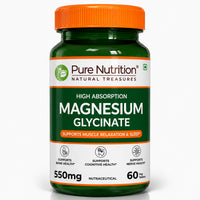 Magnesium Glycinate 550mg – High Absorption | Sleep, Stress & Muscle Health | 60Tablets| 120 Tablets