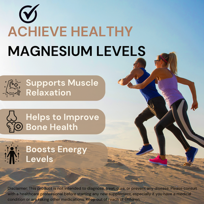 Magnesium Glycinate with Zinc | Supports Muscle Health, Bone & Nerve Health - 60 Tabs