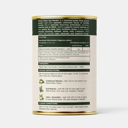 Japanese Matcha Green Tea Powder 100g | Premium Matcha from Japan | Finely Ground Green Tea Powder for Tea, Latte & Smoothies