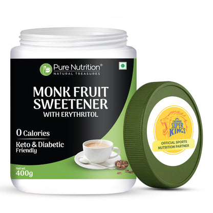 Pure Nutrition Monk Fruit Sweetener with Erythritol – 400g | Zero Calorie Sugar Replacement
