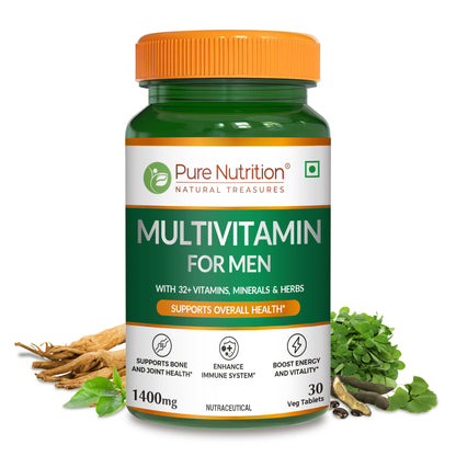 Multivitamin for Men | 32+ Vitamins, Minerals & Herbal Extracts | Daily Nutritional Support