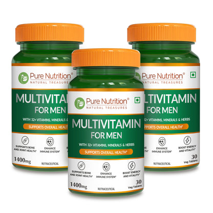 Multivitamin for Men | 32+ Vitamins, Minerals & Herbal Extracts | Daily Nutritional Support