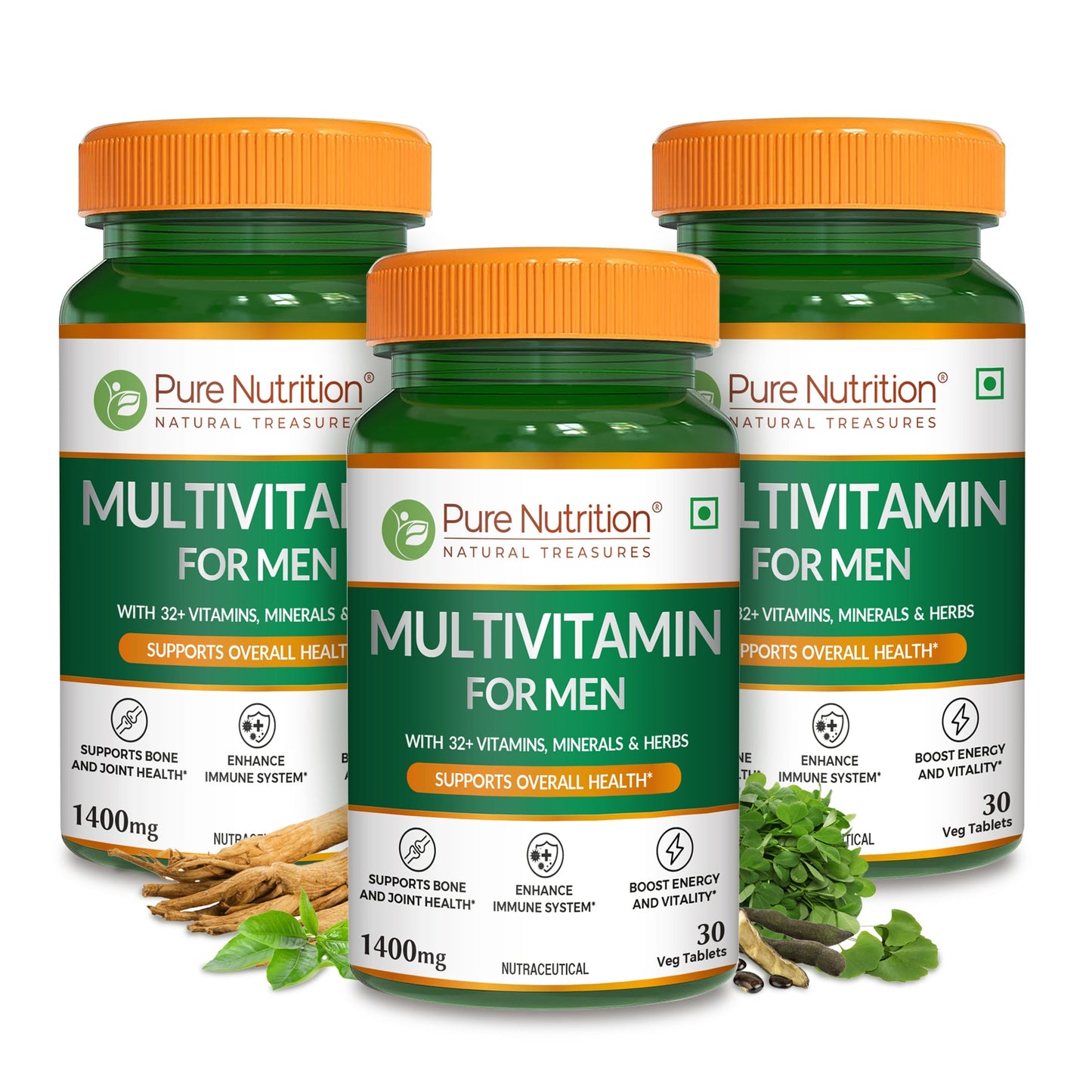 Multivitamin for Men – 30 Vegetarian Tablets | Comprehensive Wellness with 32+ Nutrients