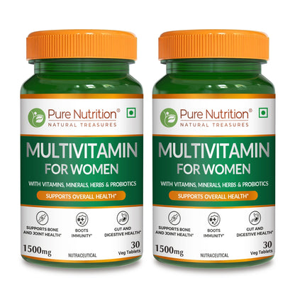 Multivitamin Tablets for Women | 37+ Vitamins, Minerals & Herbs for Wellness| 30 veg Tablets