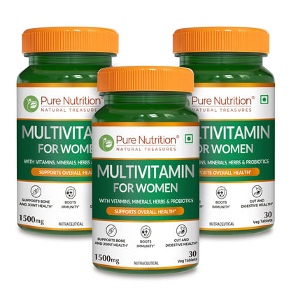 Multivitamin Tablets for Women | 37+ Vitamins, Minerals & Herbs for Wellness| 30 veg Tablets