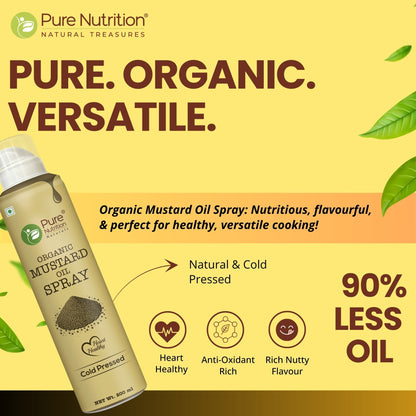 Organic Cold Pressed Mustard Oil 200ml Spray | 100% Pure | For Cooking, Baby Massage & Hair