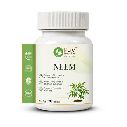 Pure Nutrition Neem Tablets | Ayurvedic Neem Extract Supplement | Supports Skin Wellness & Daily Detox Support 